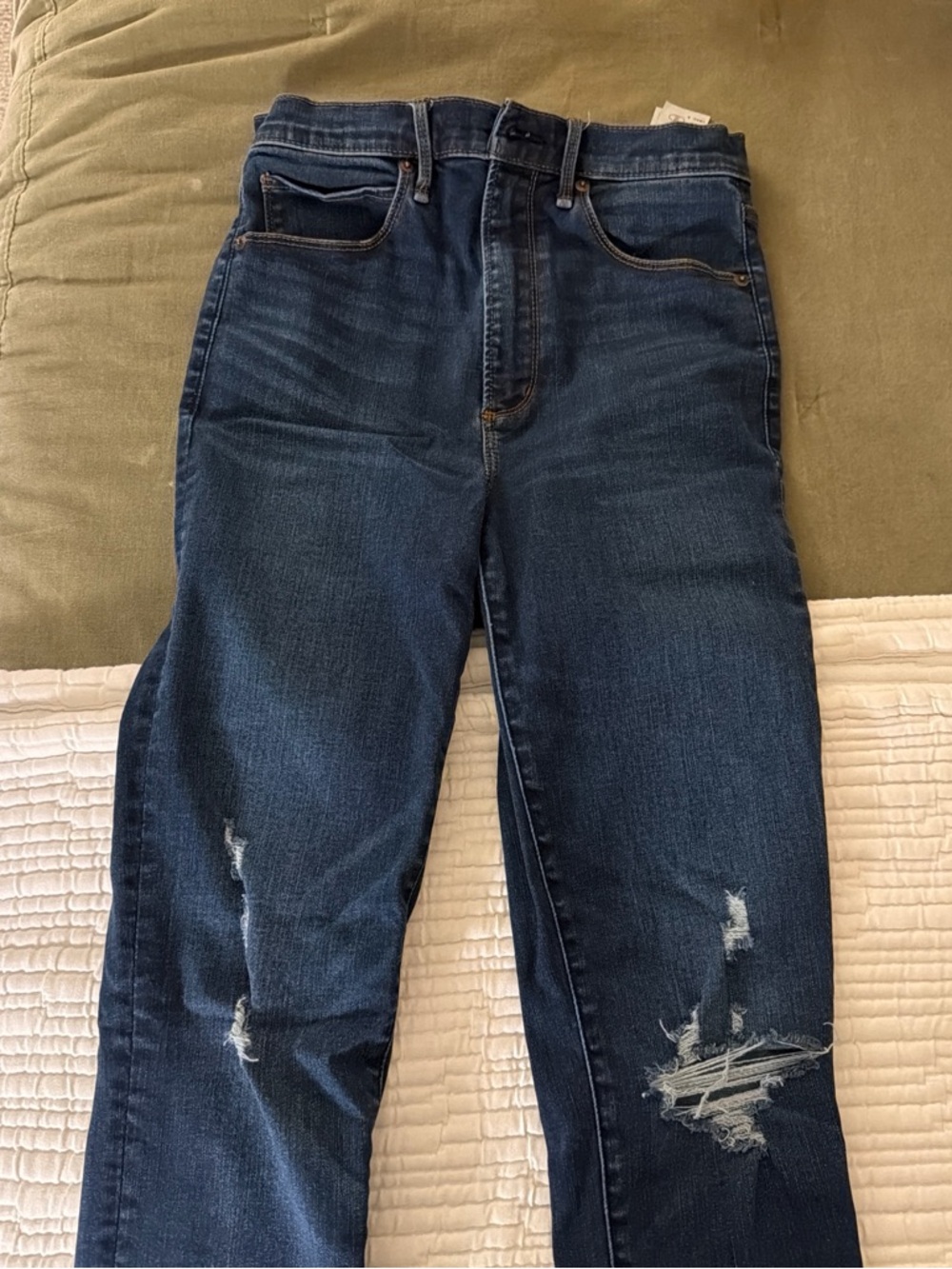Abercrombie & Fitch Ultra High-Rise Super Skinny Jeans in Dark Blue